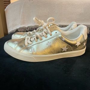 VEJA x Madewell metallic gold star sneakers